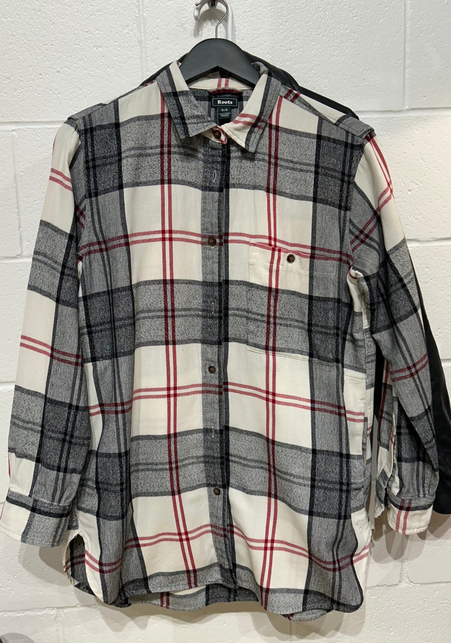 Men's M Shirt,  Long Sleeve, Button Up, Plaid - 100% Cotton Roots