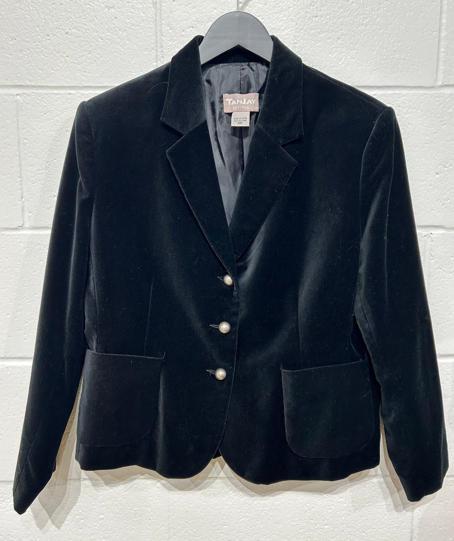 Women's 10P Jacket Blazer, Black Velvet, Tanjay