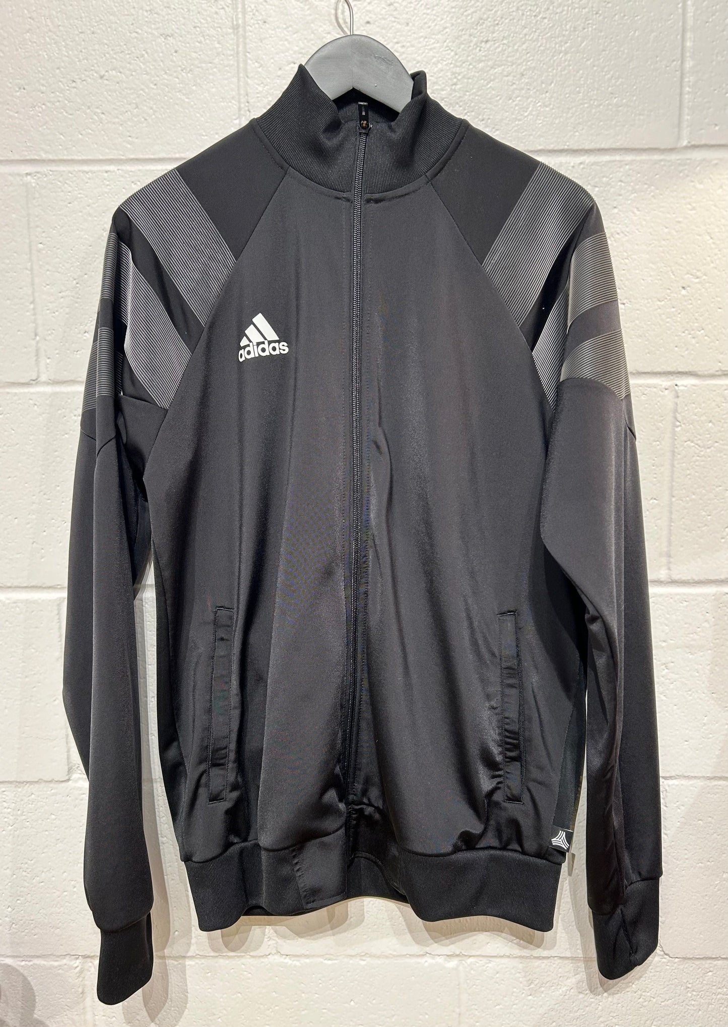 Men's Size L Adidas Jacket, Black with Reflective Trim