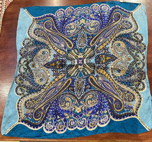 Blue/Aqua Silk Scarf