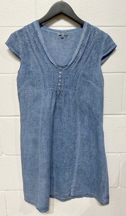 Women's Dress M, Linen, Denim Blue, Lina Tomei