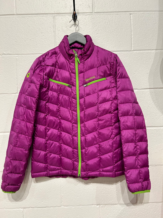 Women's M Puffy Down Fill Jacket, Magenta/Lime, Marmot