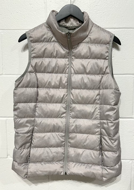 Women's L Down Puffy Jacket Vest, Taupe, Eddie Bauer