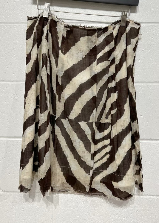 Women's Dress 12P Cotton Skirt, Beige Brown Zebra Stripe, Banana Republic