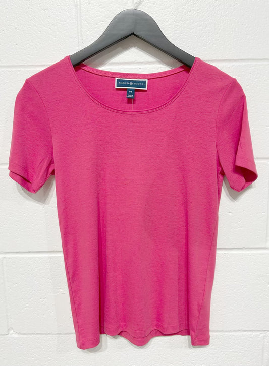 Women's S Top T-Shirt Hot Pink, Cotton, Karen Scott, New with Tags NWT