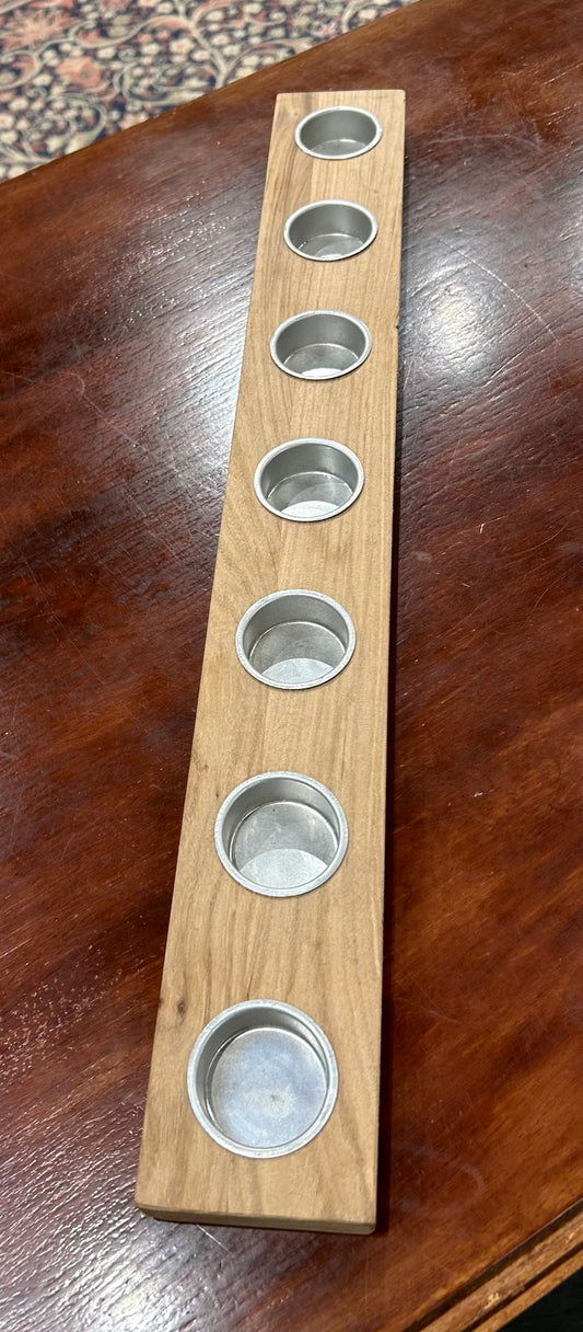 Local Pickup Only - Wooden Candle Holder - 7 Tealights