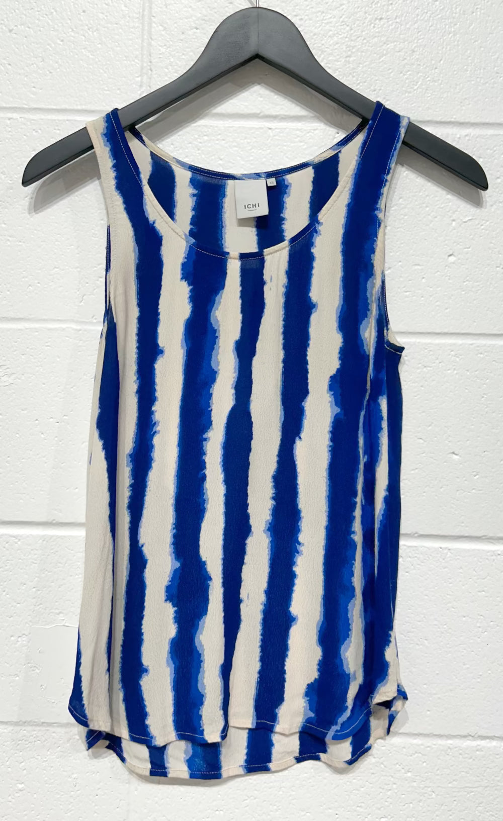 Women's XS Tank Top Sleeveless, Blue Stripe, Ichi