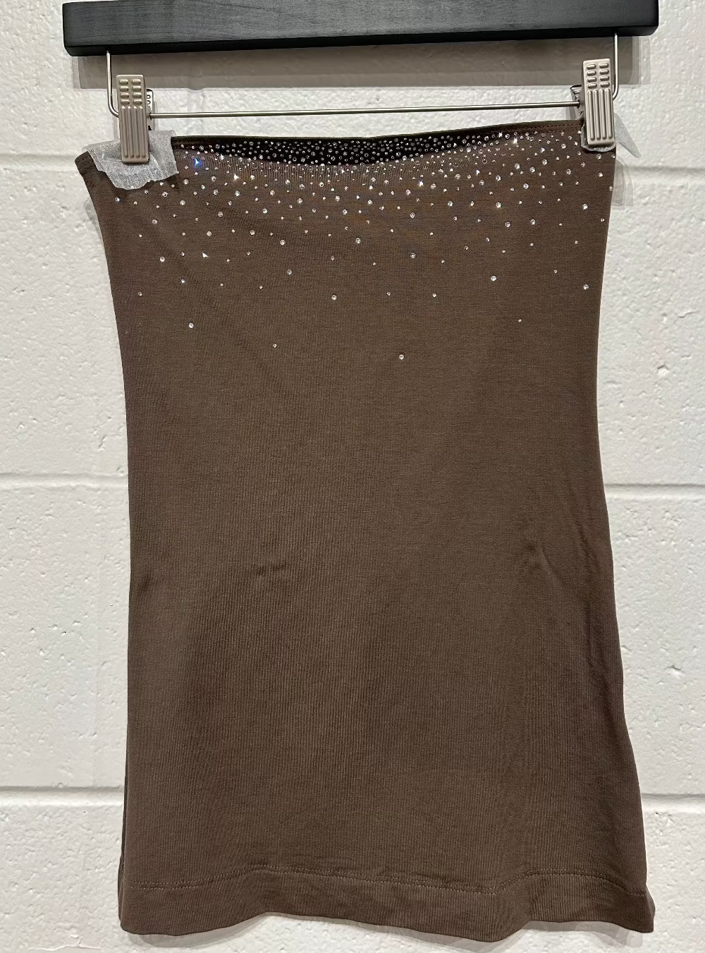 Women's M Strapless Top Sparkle, Tan