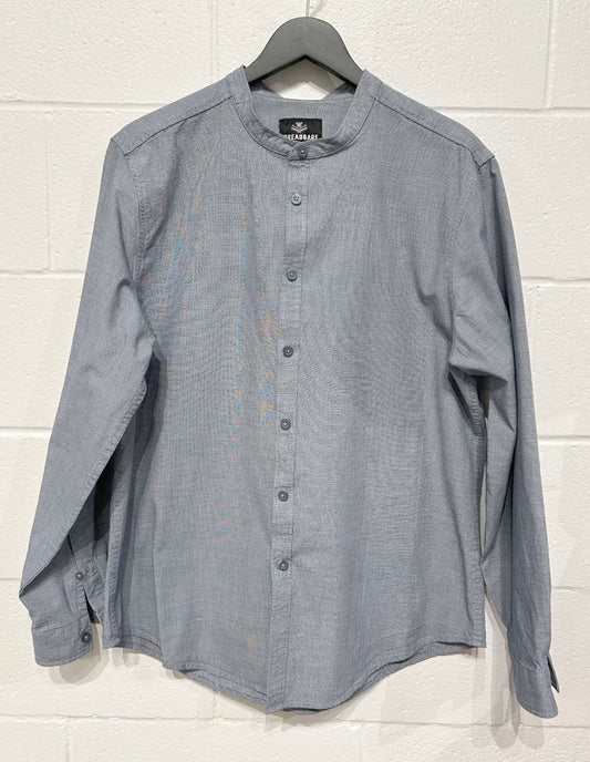 Men's XL Cotton Shirt,  Long Sleeve, Button Up, Navy Microstripe, Threadbare