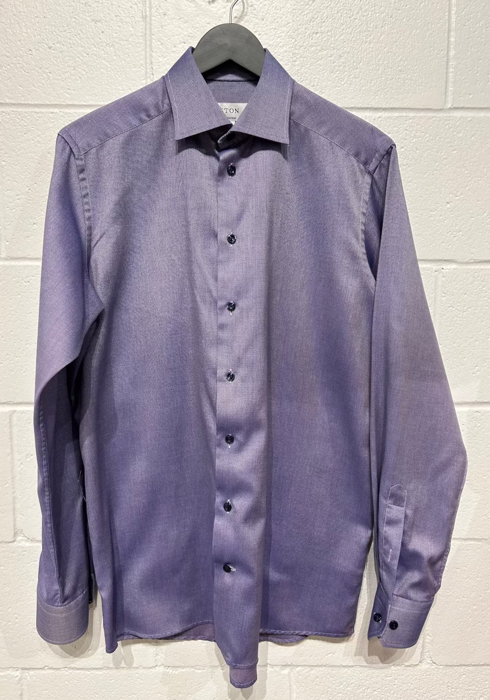 Men's M 15-1/2 Cotton Shirt,  Long Sleeve, Button Up, Purple, Eton