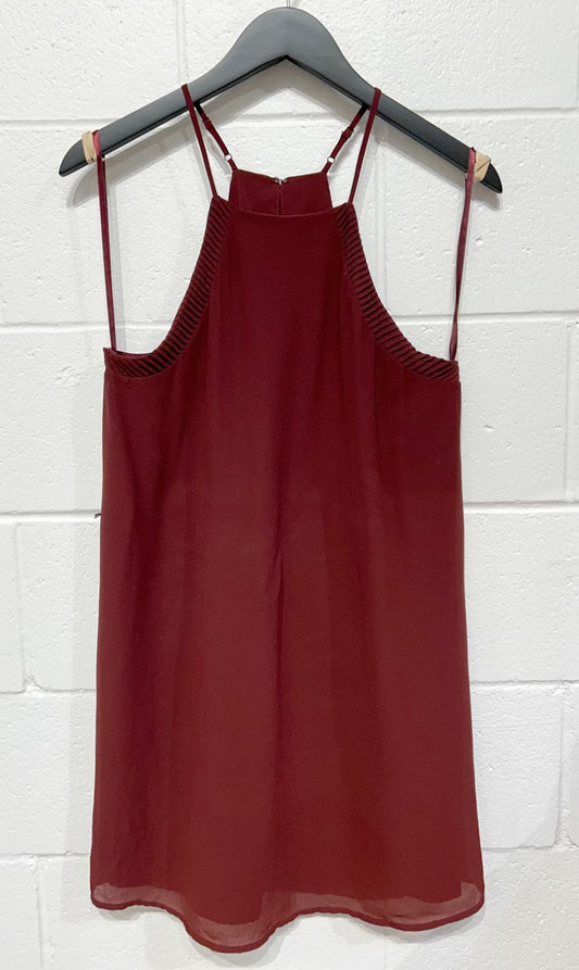 Women's Dress M, Burgundy Crepe, Naked Zebra