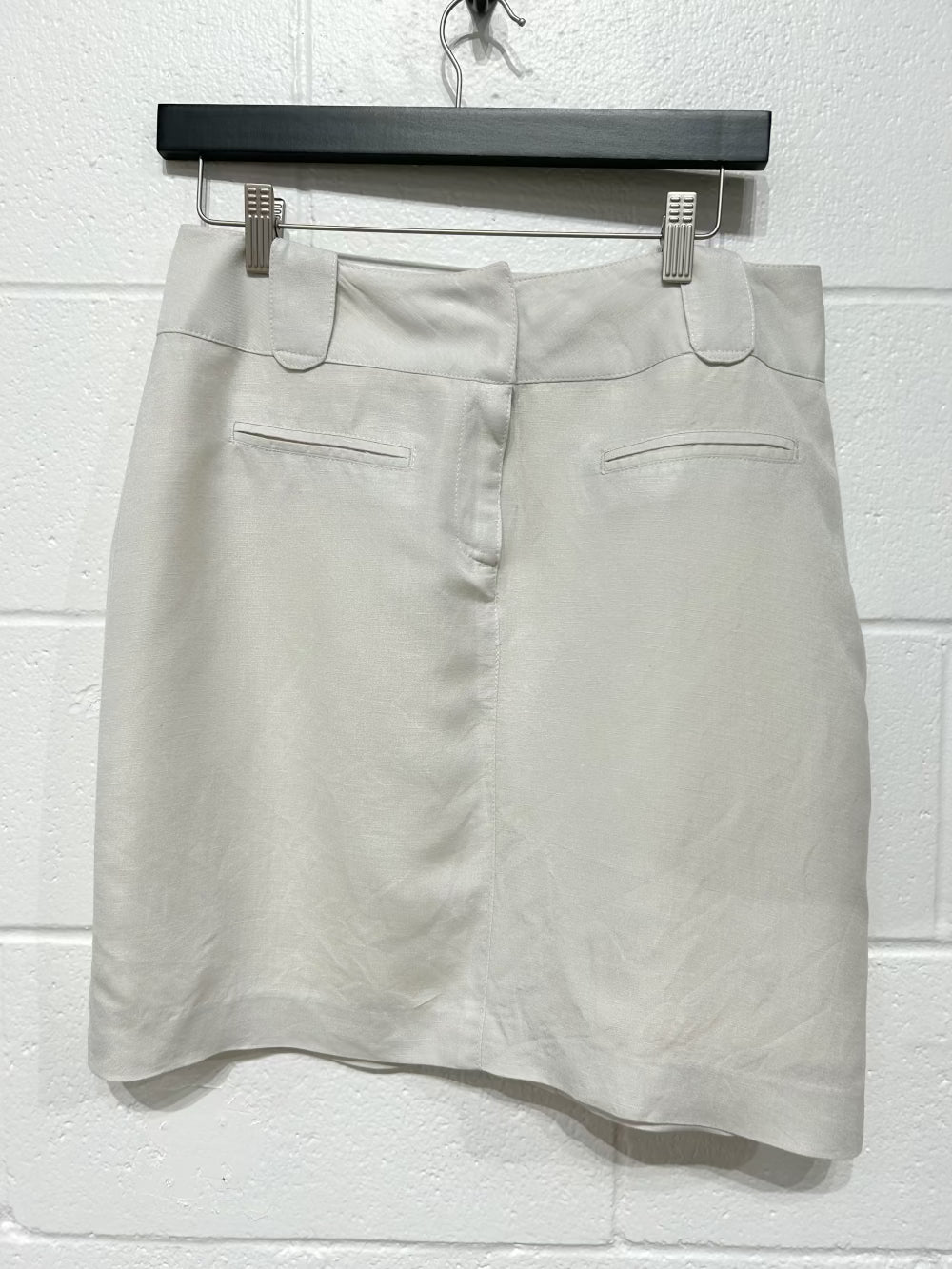 Women's M 40 Linen Blend Skirt, Cream, Carriere Studio