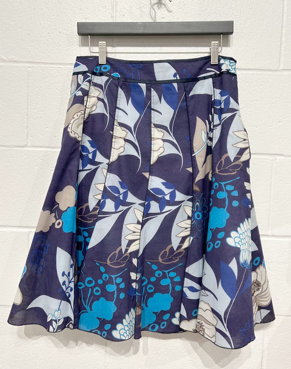 Women's 10 Floral Skirt, Cobalt, Contemporaine