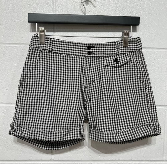 Women's S Cuffed Shorts 4" Black/White Gingham, East Boy