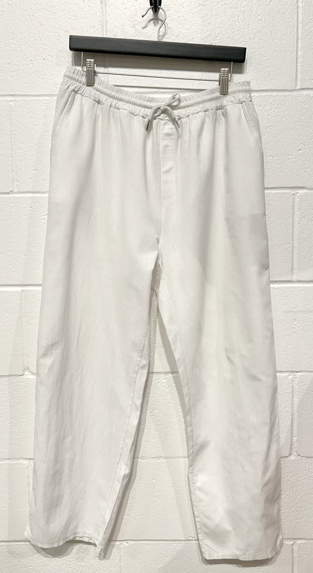 Women's XXL Cotton Pants, White, Drawstring