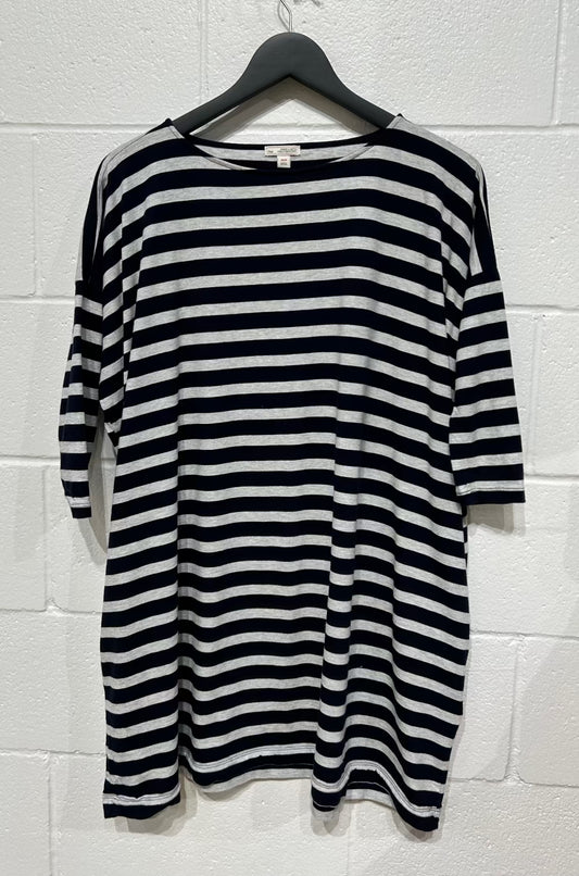 Women's T-shirt Dress XS, Stripe Navy/Grey, Gap