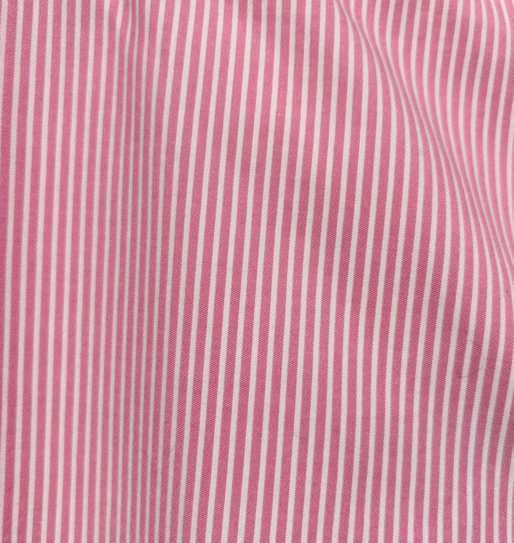 Men's Casual Pants 36, Cotton - Pink/White Stripes, Incotex Venezia