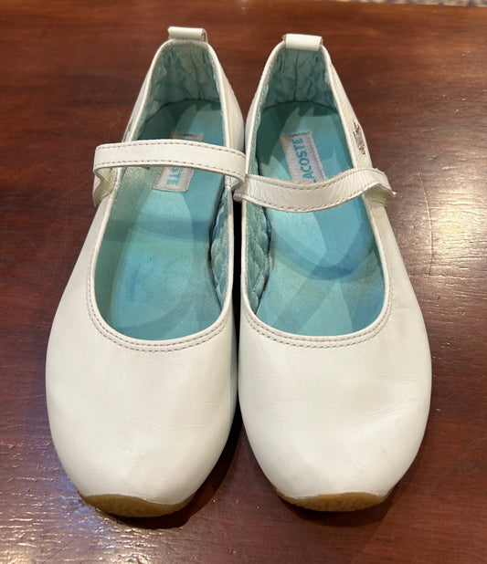 Women's Shoes - 6 US/37 EU, Ice Blue Leather Mary Janes, Lacoste