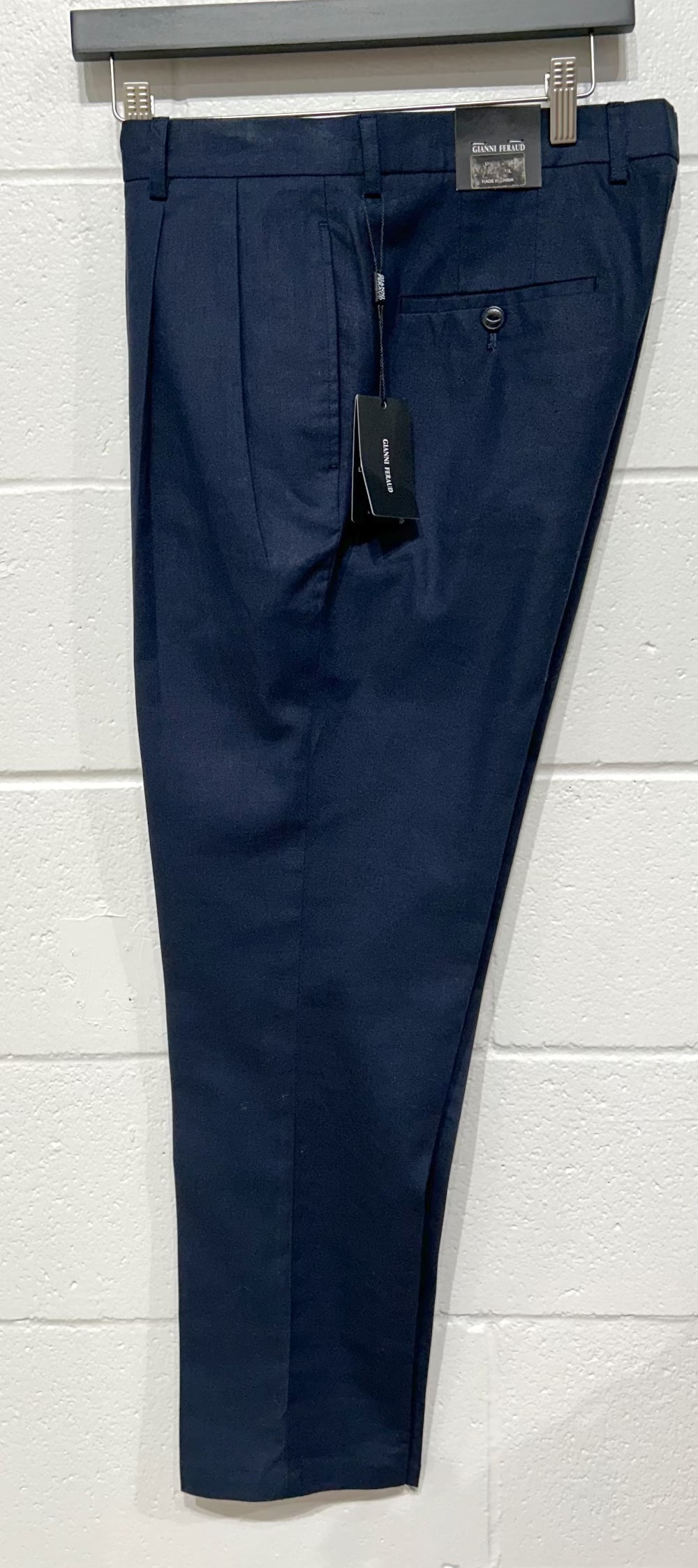 Men's Casual Pants 32, Linen Blend - Navy, Gianni Feraud, New with Tags NWT