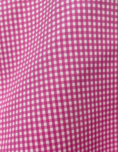 Men's S 15 Cotton Shirt,  Long Sleeve, Button Up, Magenta Pink Check, Eton