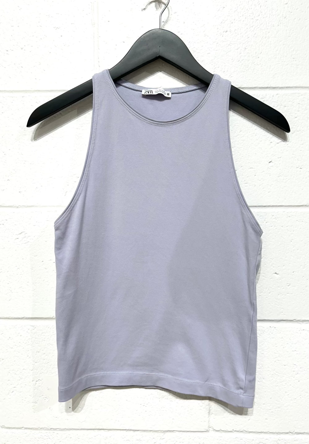 Women's M Cotton Knit Tank Top Pale Lavender, Zara