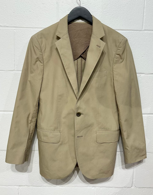 Men's M 38S Cotton Sportscoat Jacket, Taupe, Club Monaco, Unlined