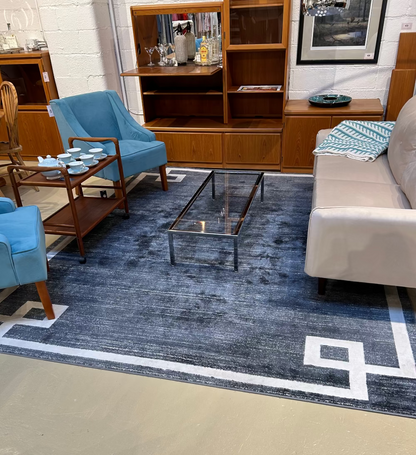 Local Pickup Only - Area Rug - Large, Charcoal with Cream Edge Modern, 8' x 10', Synthetic, Jill Zarin