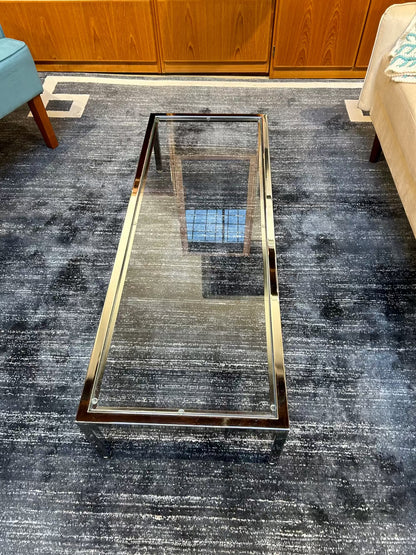 Local Pickup Only - Chrome and Glass Coffee Table, Modern