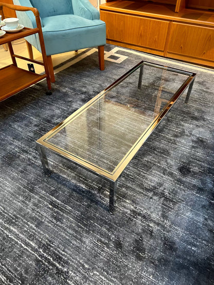 Local Pickup Only - Chrome and Glass Coffee Table, Modern