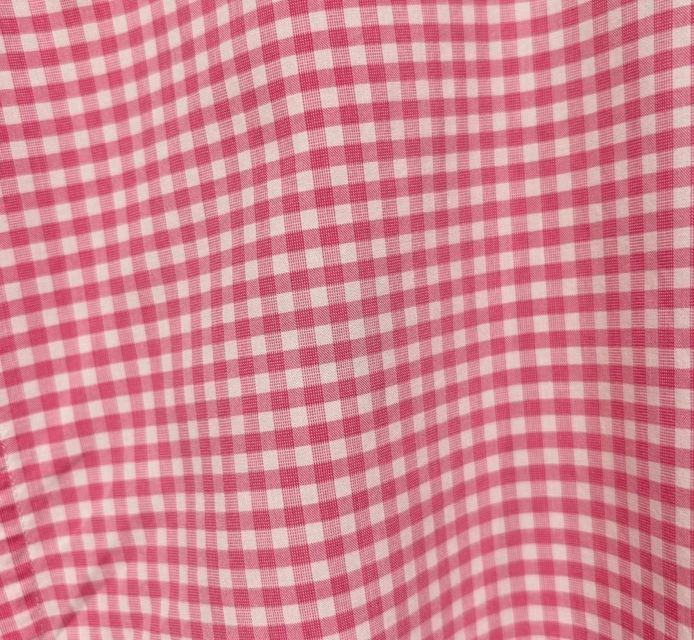 Men's L Cotton Shirt,  Long Sleeve, Pink Gingham Print, Hugo Boss