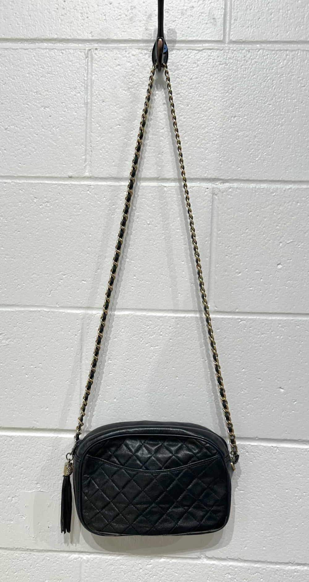 Navy Qulted Bag, Chain strap