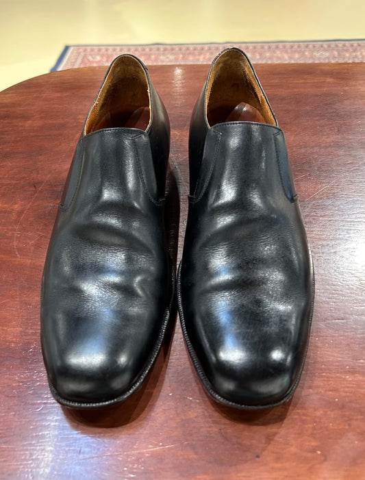 Men's Shoes - 8 US, Vintage Dack's Leather Slip-On Loafer, Black, Leather Sole