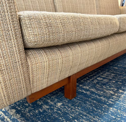 Local Pickup Only - Vintage Teak Frame Fabric Couch, 3-Seater, MCM