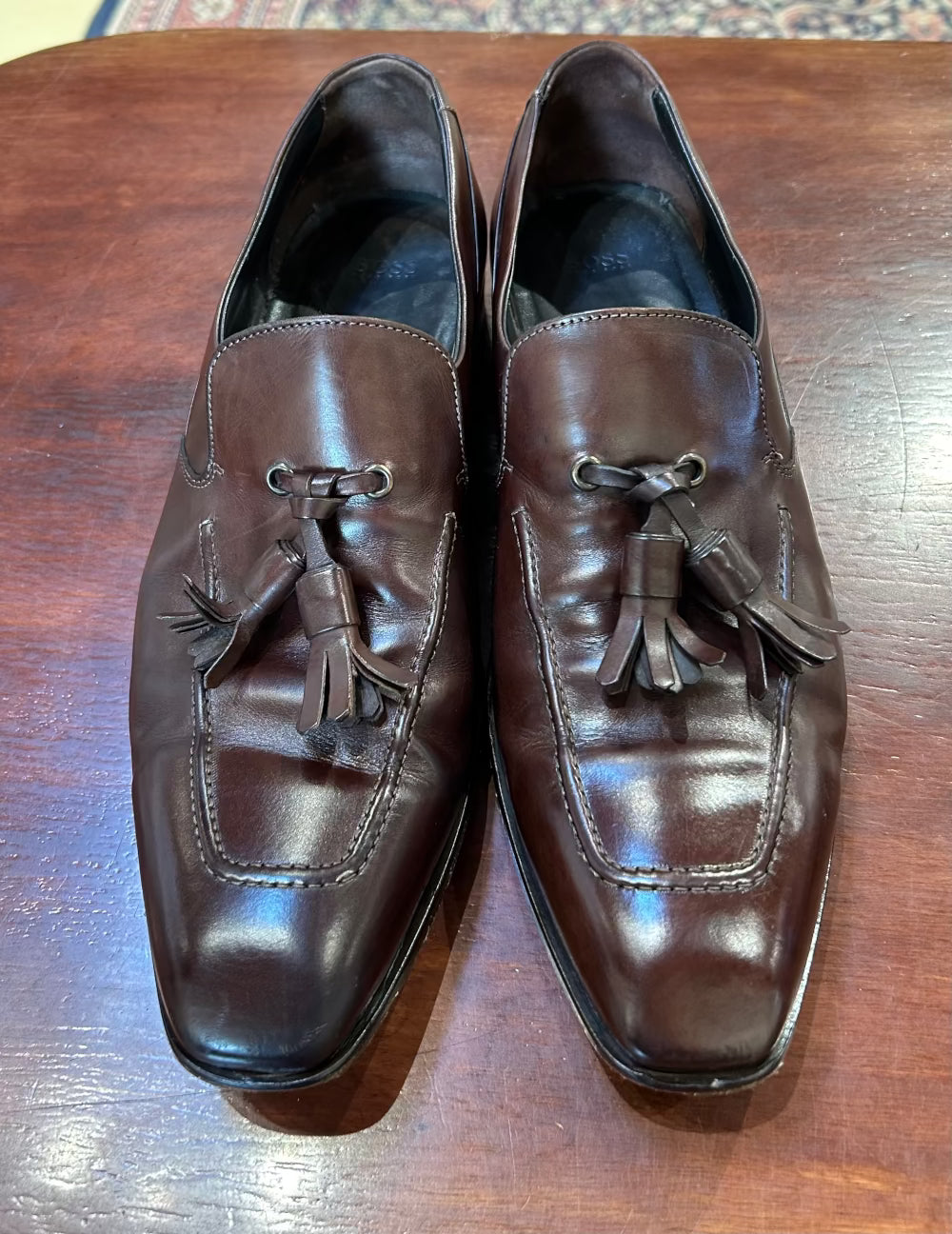 Men's Shoes - US 11 Hugo Boss Tassel Loafer, Brown Leather, Leather Sole