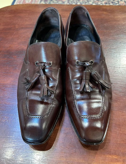 Men's Shoes - US 11 Hugo Boss Tassel Loafer, Brown Leather, Leather Sole