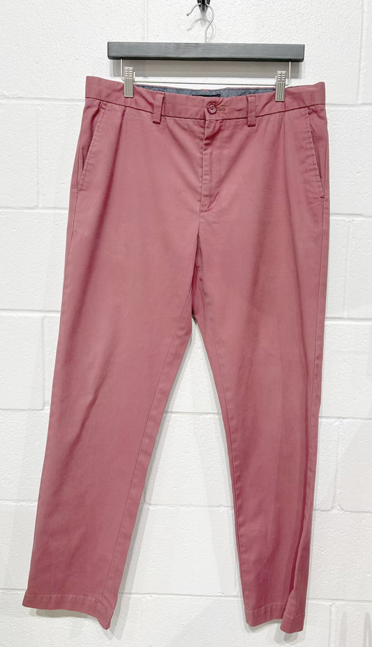 Men's Casual Pants 34, 100% Cotton Chino - Soft Rose, Aiden Fit, Banana Republic