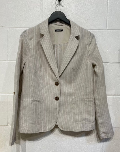 Women's S 100% Linen Jacket Button-up Unlined, Beige, Olsen