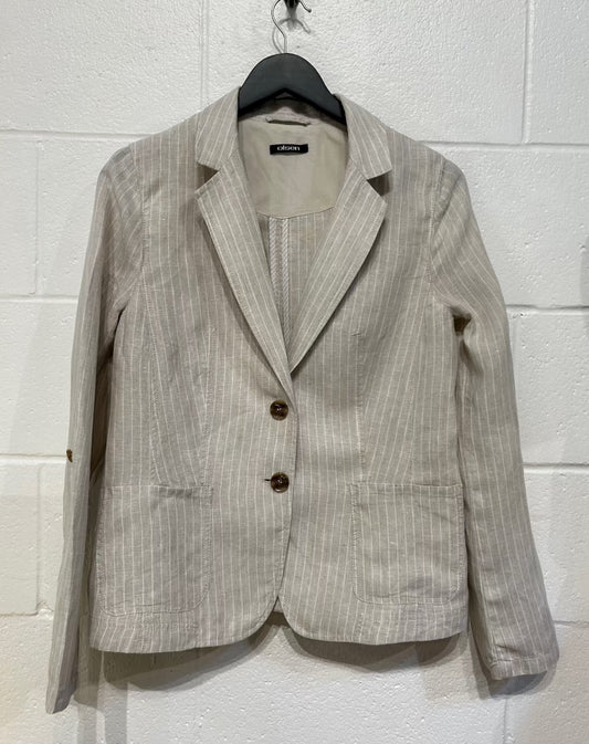 Women's S 100% Linen Jacket Button-up Unlined, Beige, Olsen