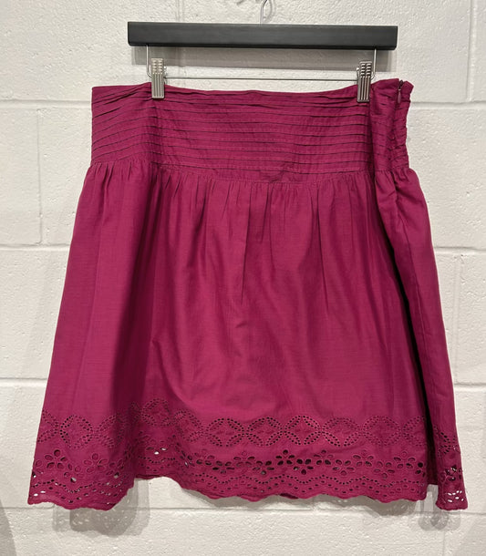 Women's 16 Cotton Fuchsia Eyelet A-line Skirt, George