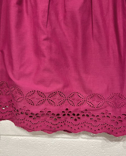 Women's 16 Cotton Fuchsia Eyelet A-line Skirt, George