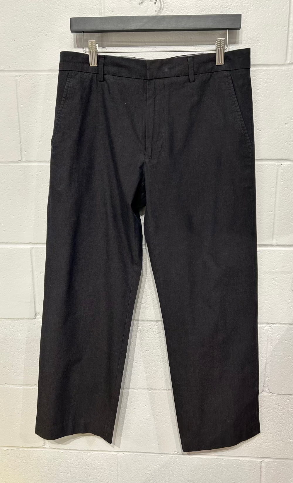 Men's Casual Pants 32 x 30, 100% Cotton - Charcoal Microcheck, Banana Republic