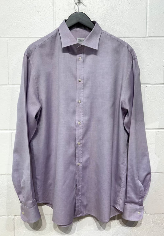 Men's L 17 Long Cotton Shirt,  Long Sleeve, Button Up, Lavender, Armani