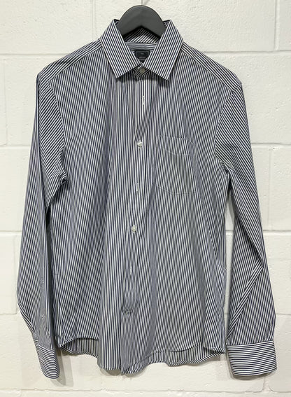 Men's S 100% Cotton Shirt, Long Sleeve, Button Up, Blue Stripe, Gap, NWT New with Tags