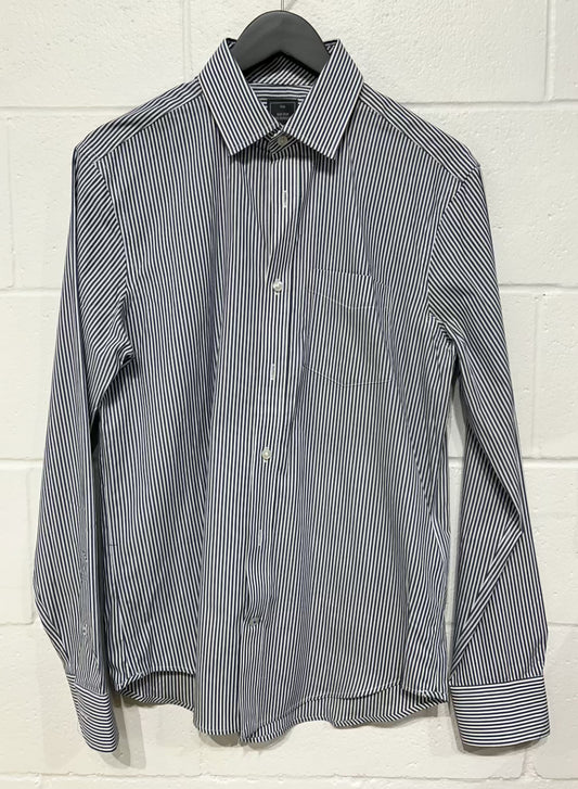 Men's S 100% Cotton Shirt, Long Sleeve, Button Up, Blue Stripe, Gap, NWT New with Tags