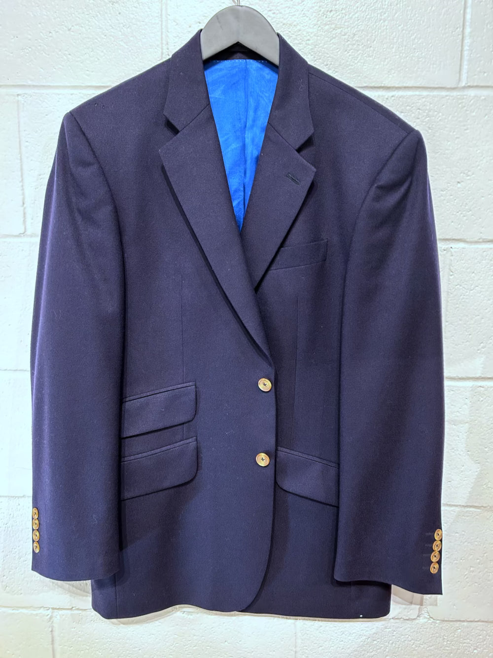 Men's Blazer Jacket 40R 100% Wool, Navy, Roderick Charles London