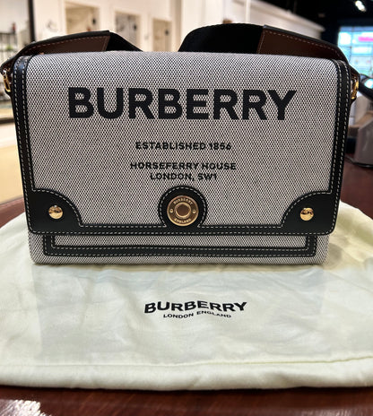 Burberry Shoulder Bag, Cloth with Leather Trim (comes with dust bag and auth number)