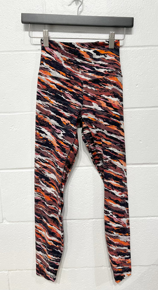 Women's 4 Cropped Legging - Black/White/Orange Tiger Swirl Print, Lululemon