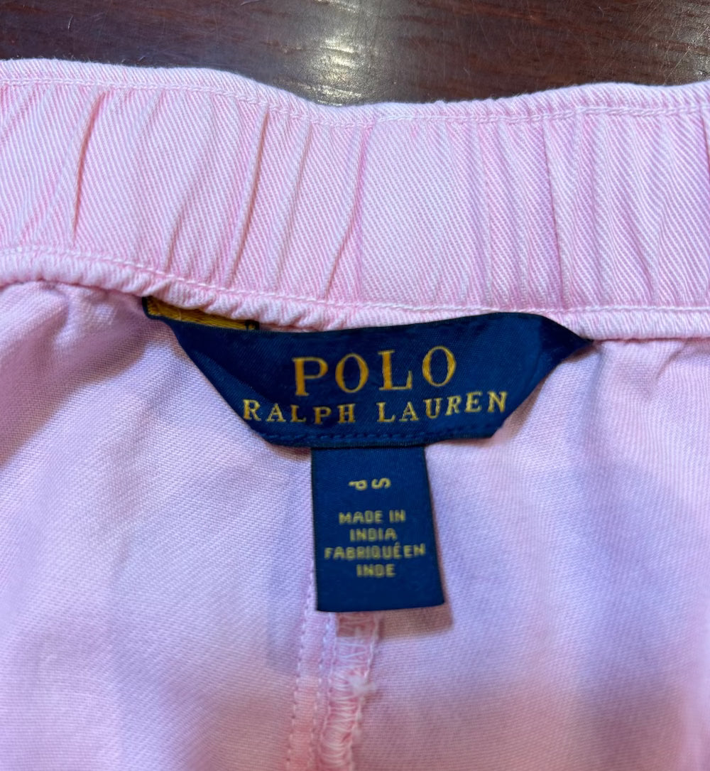 Women's S Shorts, 3" Powder Pink Cotton, Elastic Waist, Polo Ralph Lauren