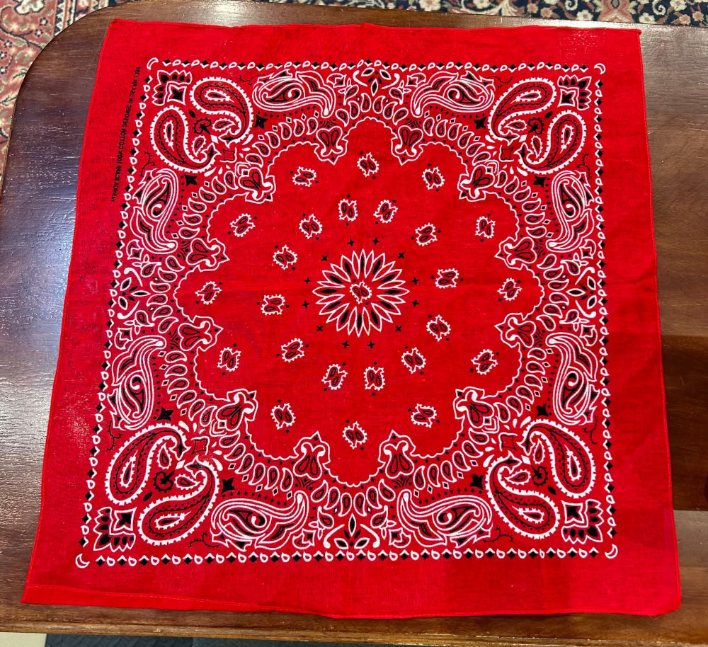 Red Cotton Bandanna Scarf