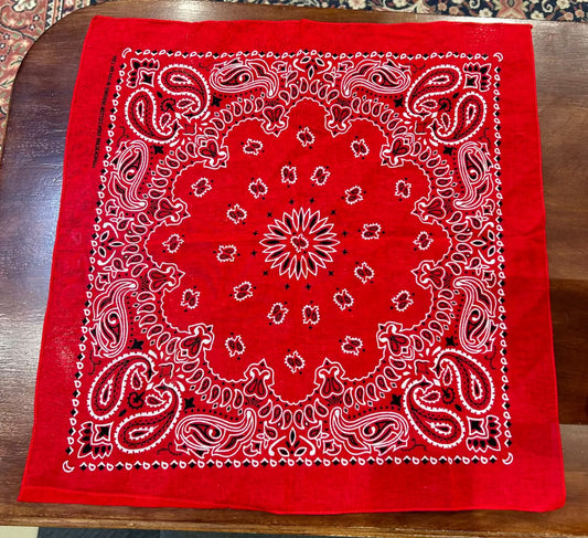 Red Cotton Bandanna Scarf